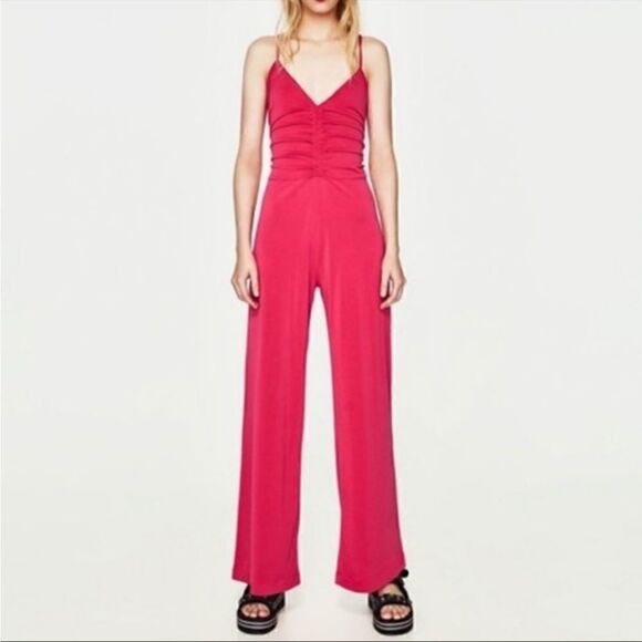 Zara Pink Jumpsuit SZ M - Picture 1 of 3